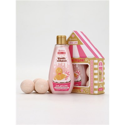 Подарочный набор новогодний «С Новым годом»: гель для душа 200 мл и бомбочки для ванны 4 шт.×40 г, URAL LAB