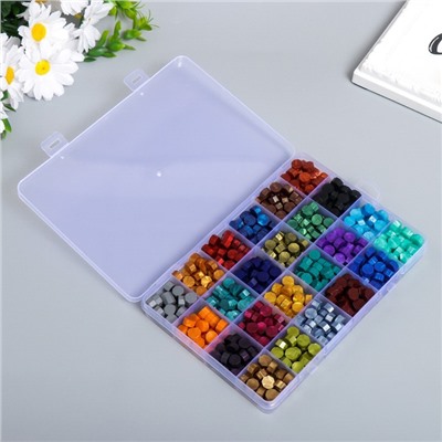 Набор сургуча «Холодные цвета», перламутр,24 цвета, 19×13×2 см