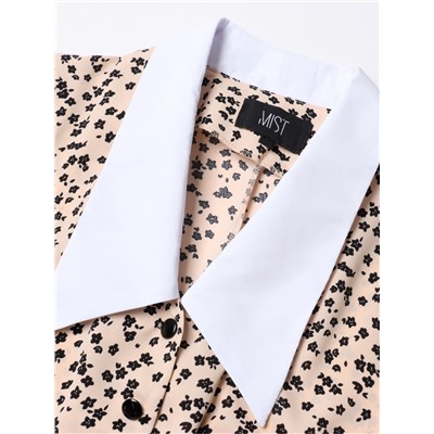 Платье мини женское с воротником MIST, размер 50, бежевое