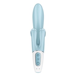 Голубой вибратор-кролик Touch me - 21,2 см.