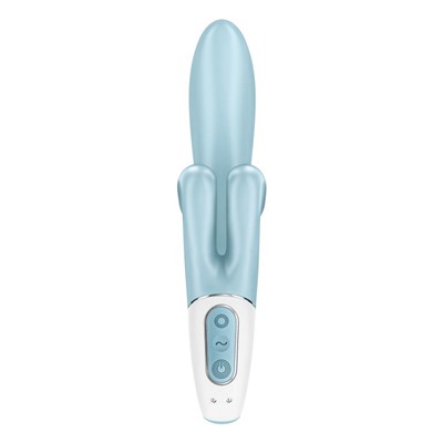 Голубой вибратор-кролик Touch me - 21,2 см.