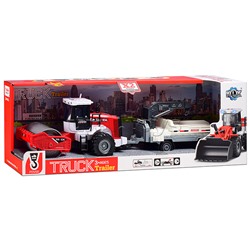 Машина "Каток с прицепом" 1:43 (свет,звук) в коробке