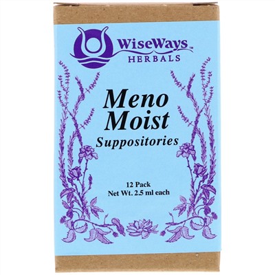 WiseWays Herbals, Свечи Meno Moist, 12 штук, 4,5 унции (2,5 мл) каждая