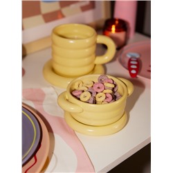 Горшочек для запекания Доляна «Зефир», 250 мл, 15×10.5×6.3 см, с ручками, с крышкой, керамика, жёлтый