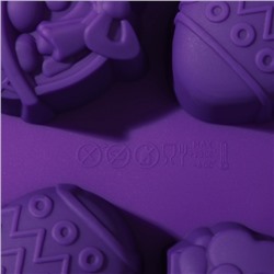 Форма для выпечки Доляна «Пасха», силикон, 29×17 см, 8 ячеек (6.5×5.2 см), МИКС