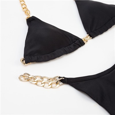 Купальник раздельный с цепями женский MINAKU, чёрный, размер 48