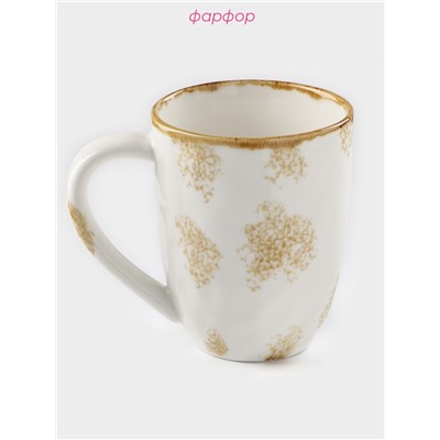 Кружка Доляна Organic Gold, 400 мл, фарфор, белая