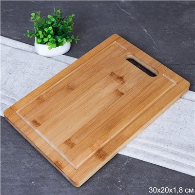 Доска разделочная 20х30х1.8 см / D-306 /уп 30/ бамбук