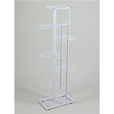 Подставка для цветов Greengo, 7 полок, 43×22×126 см, напольная, металл, белая