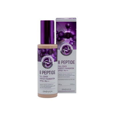 Enough Тональная основа с пептидами т.21 SPF50+ PA+++ 8 Peptide Full Cover Perfect Foundation