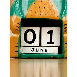 Календарь настольный «Лягушка», 10×6.5×21 см, дерево, зелёный