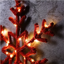 Светодиодная фигура «Снежинка красная» 39 см, 30 LED, батарейки AAx2 (не в комплекте), свечение теплое белое