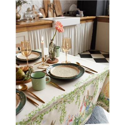 Скатерть «Этель. Акварельные зайцы», 110×147 см, 100% хлопок, саржа 190 г/м²