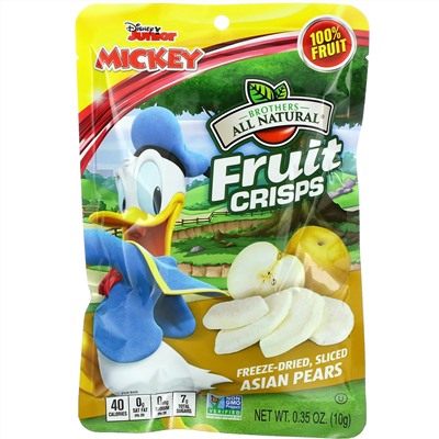Brothers-All-Natural, Disney, Fruit-Crisps Variety Pack, Fuji Apple, Apple Cinnamon, Strawberry and Banana,  6 Single Serve Bags, 0.35 oz (10 g) Each