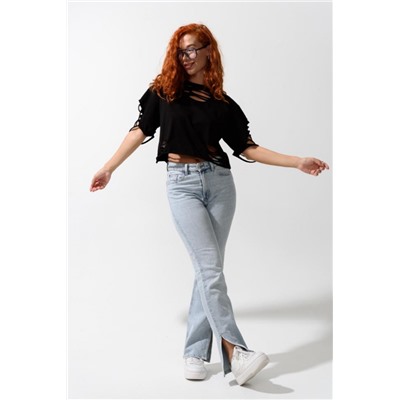 7474 Футболка женская (Черный)