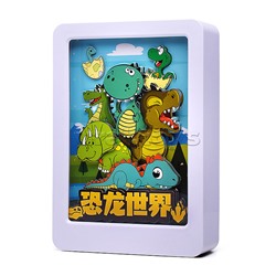 Ночник-пазл 3Д "Мир Динозавров" со светом и музыкой, в коробке