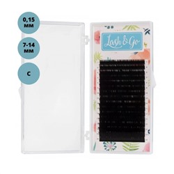 Lash&Go Ресницы на ленте Микс 16 линий 7-14 мм, С, 0,15 мм, черный 12645