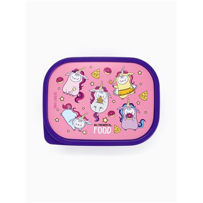 Ланч - бокс прямоугольный «Единороги», 500 мл