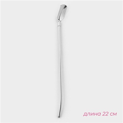 Набор ложек-трубочек барных из нержавеющей стали Доляна «Витые», длина 22 см, 6 шт., серебристый