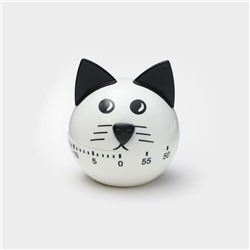 Таймер механический Доляна «Котёнок», кухонный, белый