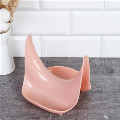 Подставка для крышки и ложки пластик / P-757 /уп 160 / розовая