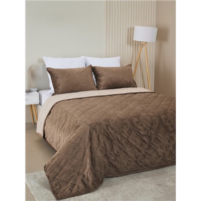 Набор покрывало и чехлы на подушку - Кристалл, цвет коричневый