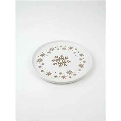 Тарелка новогодняя плоская «Снежная сказка», d=21.7 см, ручная работа