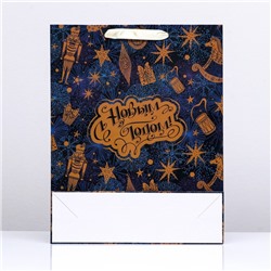 Пакет подарочный новогодний ламинированный вертикальный «С Новым годом», 33×42×10 см