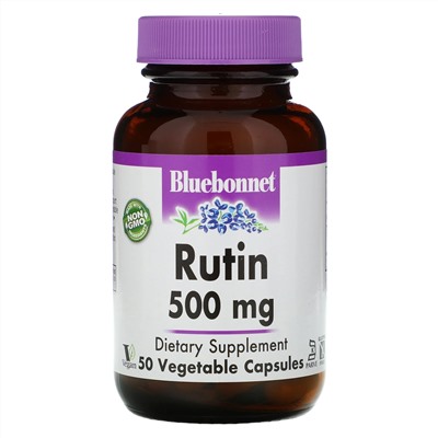Bluebonnet Nutrition, рутин, 500 мг, 50 вегетарианских капсул