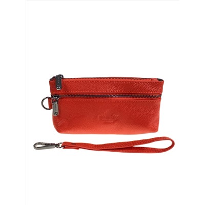 Женский кошелёк  из натуральной кожи, цвет коралловый