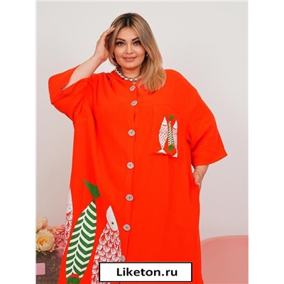 Платье-рубашка с капюшоном, Артикул: 135248