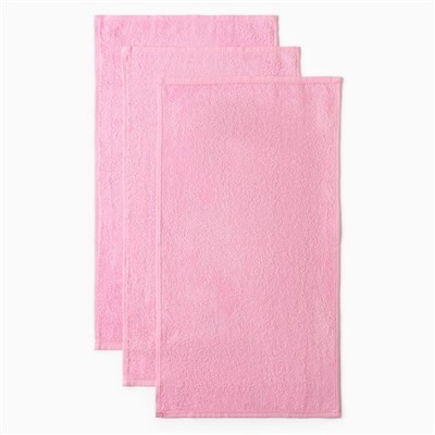 Полотенца махровые «Этель» LOVE, 3 шт., 30×60 см, хлопок 100%, розовые