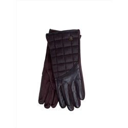 Комбинированные женские перчатки, цвет шоколад