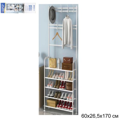 Вешалка Стеллаж 60х26х170 см 5 полок / 5х60white /уп 18/ 1,4 кг