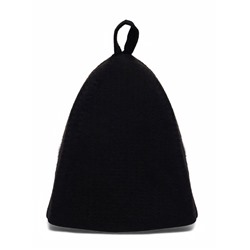 Шапка для бани и сауны, полиэфир, с прямым низом, чёрная
