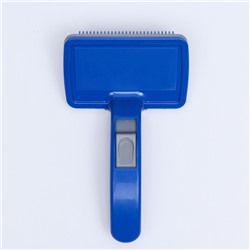 Пуходёрка пластиковая с самоочисткой большая, 12×20 см, синяя