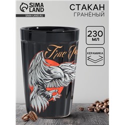 Стакан гранёный керамический True man, 230 мл