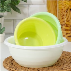 Набор мисок SparkPlast, 3 шт.: 1.2 л; 2.1 л; 3.2 л, пластик, МИКС