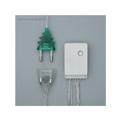 Гирлянда «Занавес» 2×1.5 м с насадками «Ёжики», IP20, прозрачная нить, 360 LED, свечение белое, 8 режимов, 220 В