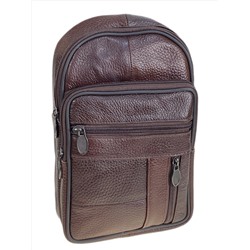 Сумка мужская через плечо из натуральной кожи, цвет коричневый