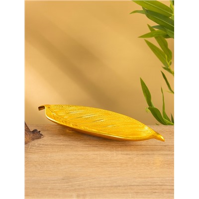 Подставка под благовония «Лист», 23.5×8.5×2.5 см, алюминий, золотая