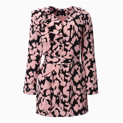 Платье мини женское с воланом MIST, размер 48, розовое