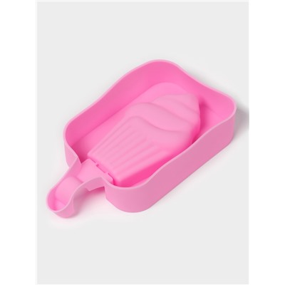 Форма для мороженого Доляна «Капкейк», силикон, 14×7.5×2.5 см, розовая
