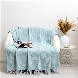 Плед с бахромой «Валенсия. Антонио» 140×200 см, мятный