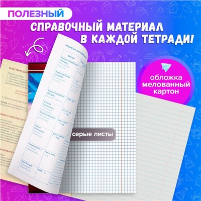 Комплект предметных тетрадей 48 листов «Металл», 10 предметов, серые листы