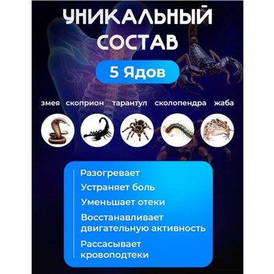 Обезболивающий, согревающий пластырь для спины, суставов и мышц 5 ядов
