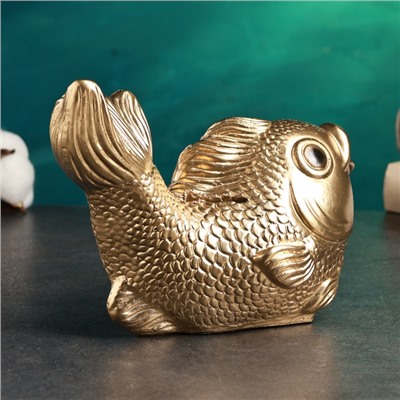 УЦЕНКА Копилка «Рыбка» золотая, 20×12×15 см