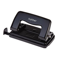 Дырокол на  12 л. металл "Рекорд" черный ,с линейкой 092223 Хатбер