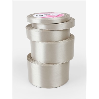 Набор атласных лент, 5 шт., 6/10/20/40/50 мм, 23±1 м, светло-серый