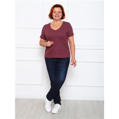 Футболка "Дубль" (Бордовый меланж)